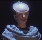 The Minbari: Ambassador Delenn, assisted by Lennier (Mira Furlan and Bill Mumy)