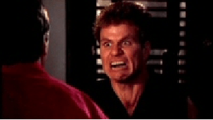 "This is my scary face. GRRR!" 